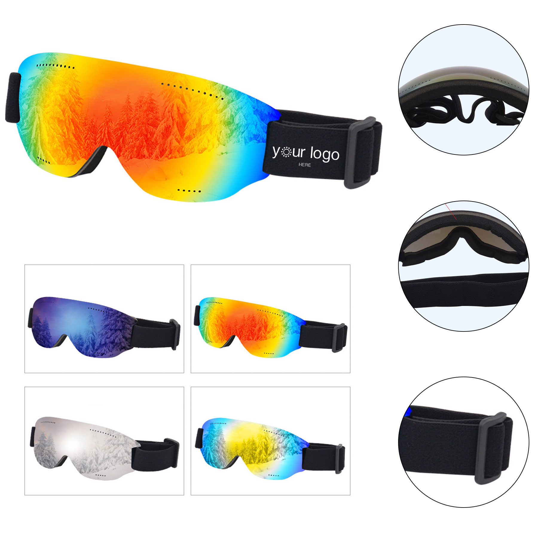 Single-layer Ski Frame Glasses For Children In Winter 2