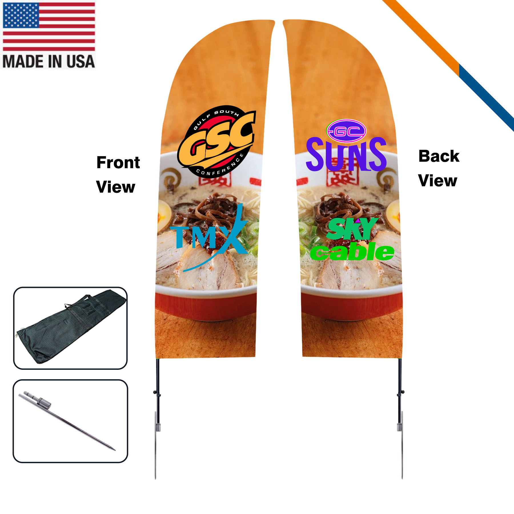 10' Froser Double-Sided Straight Flag 1