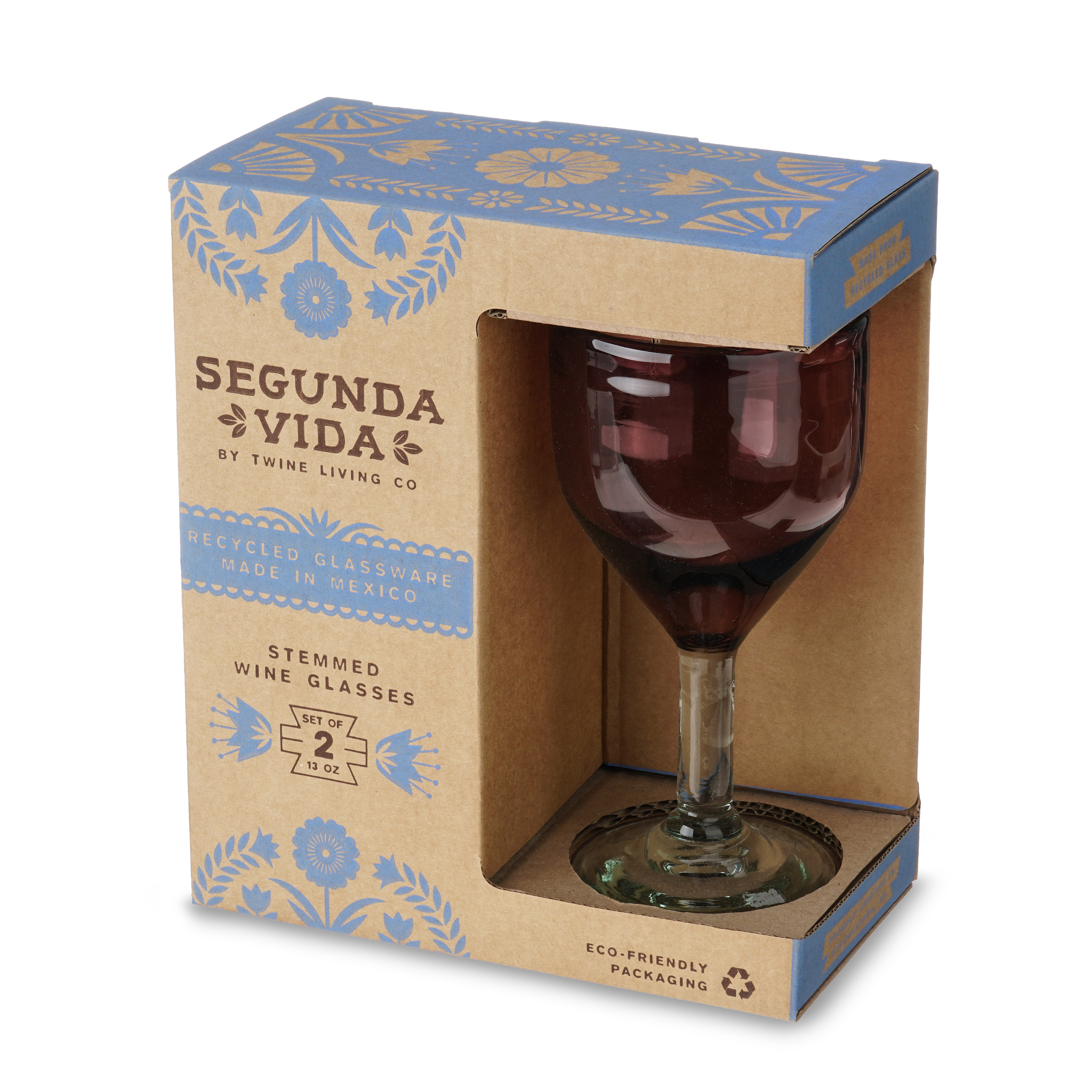 Twine Living® Rosado Stemmed Wine Glass, set of 2 2