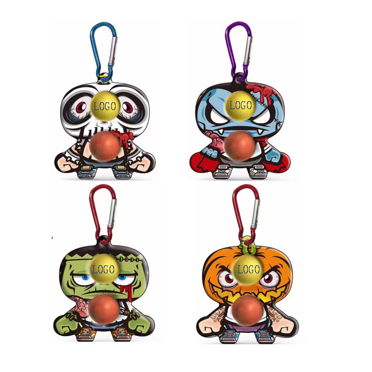 Halloween Push Pop Bubble Fidget Toy w/ Keychain for Children and Adult 5