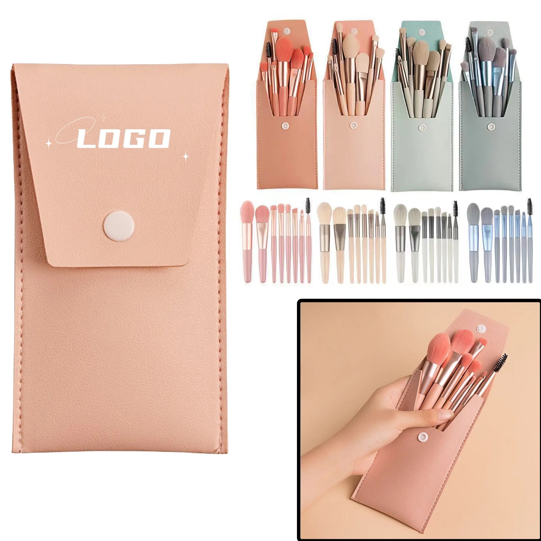 8 Pcs Travel Makeup Brush Set