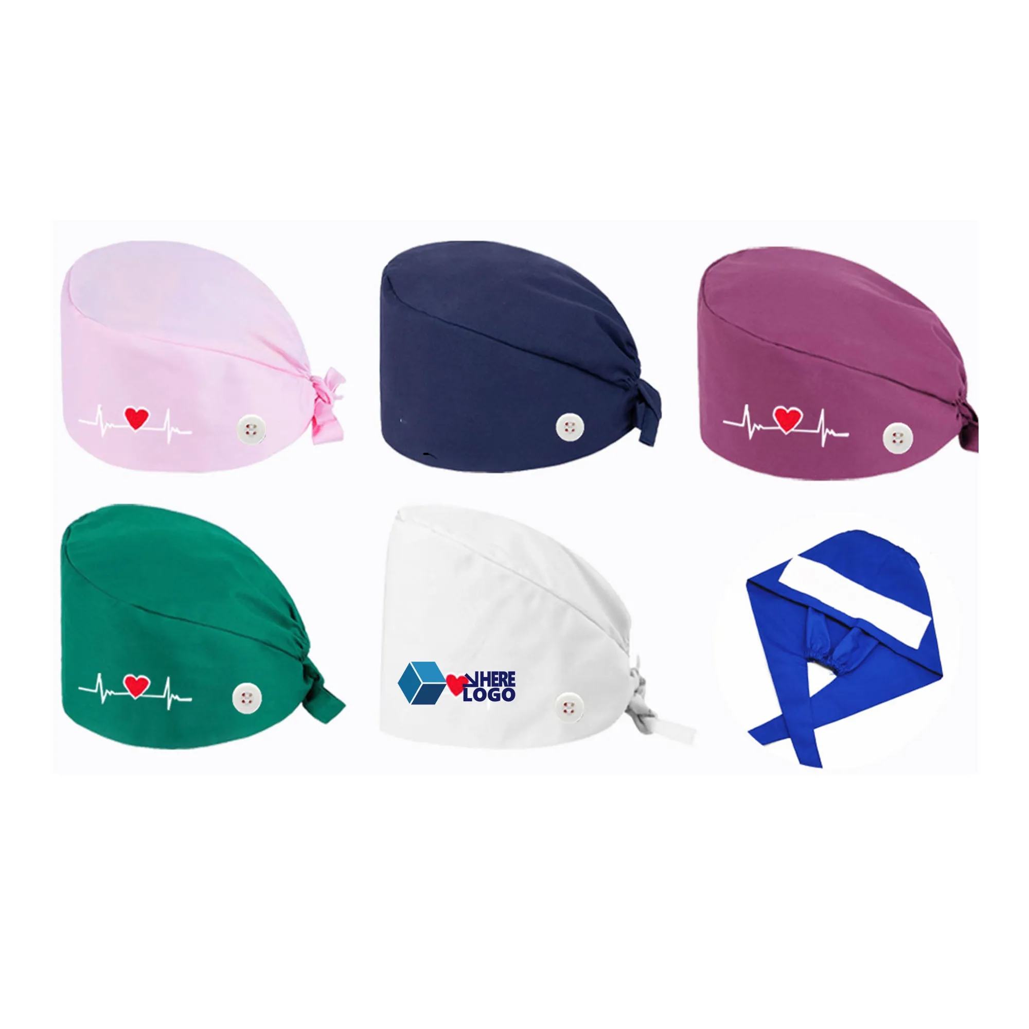 MOQ50 Adjustable Nurse Surgical Cap With Buttons 2