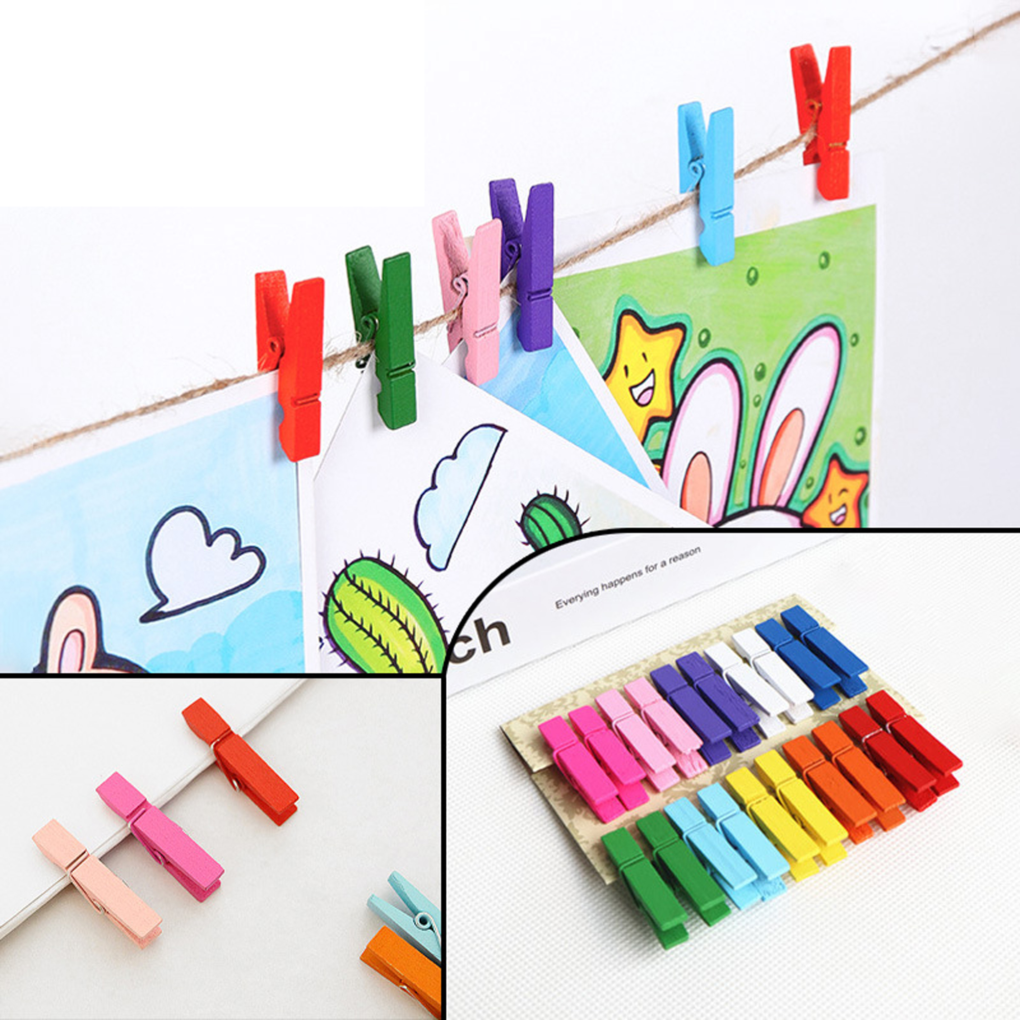 Colored wooden small clips 3