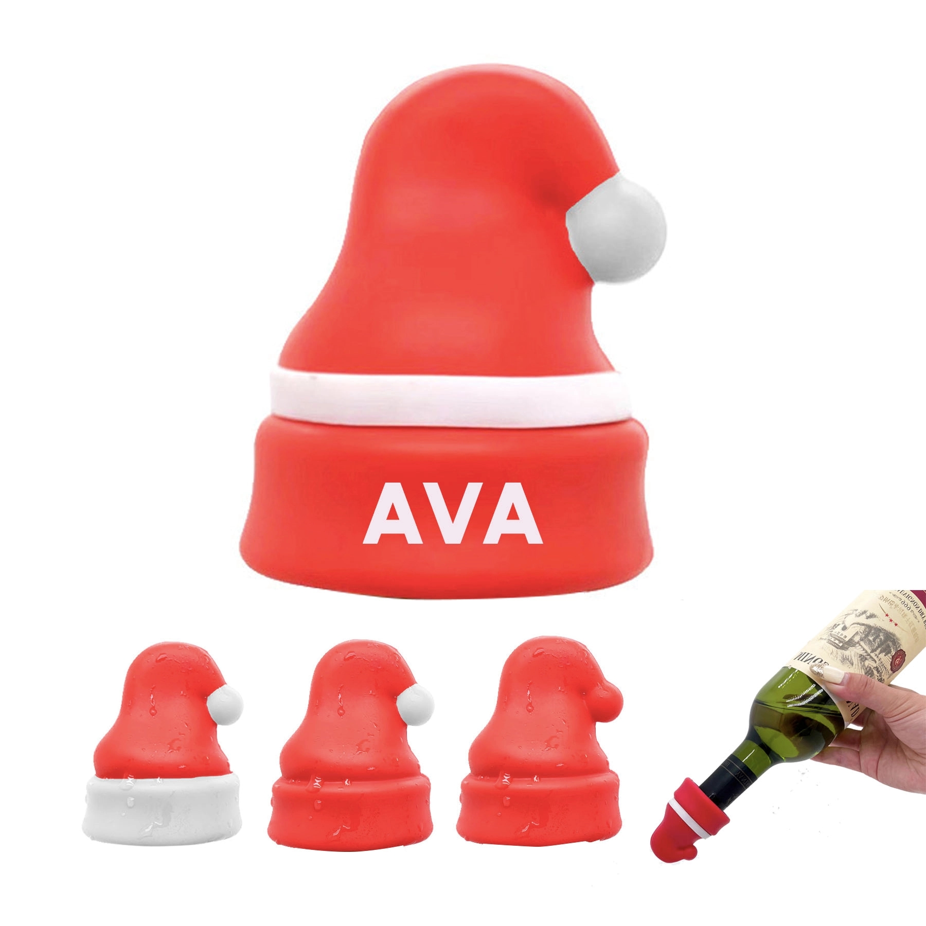 Christmas Cap Wine Cork 1