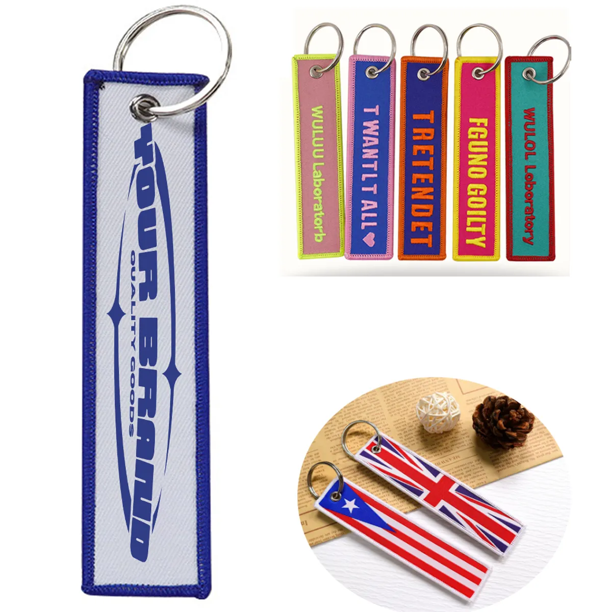 Personalized Custom Embroidery Keychain key-ring accessories 1