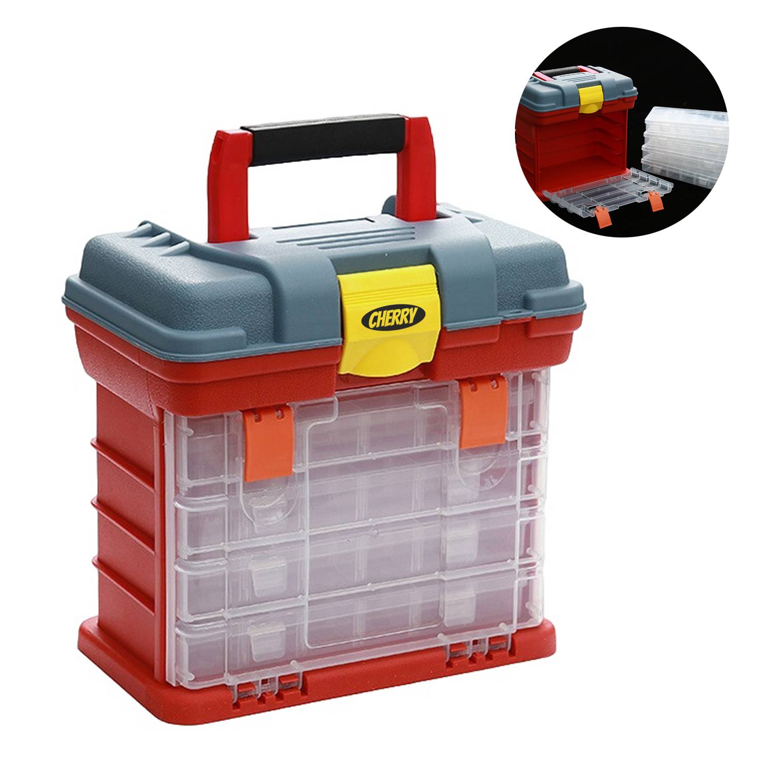Portable Plastic Parts Organizer Tool Box w/ Compartments 2