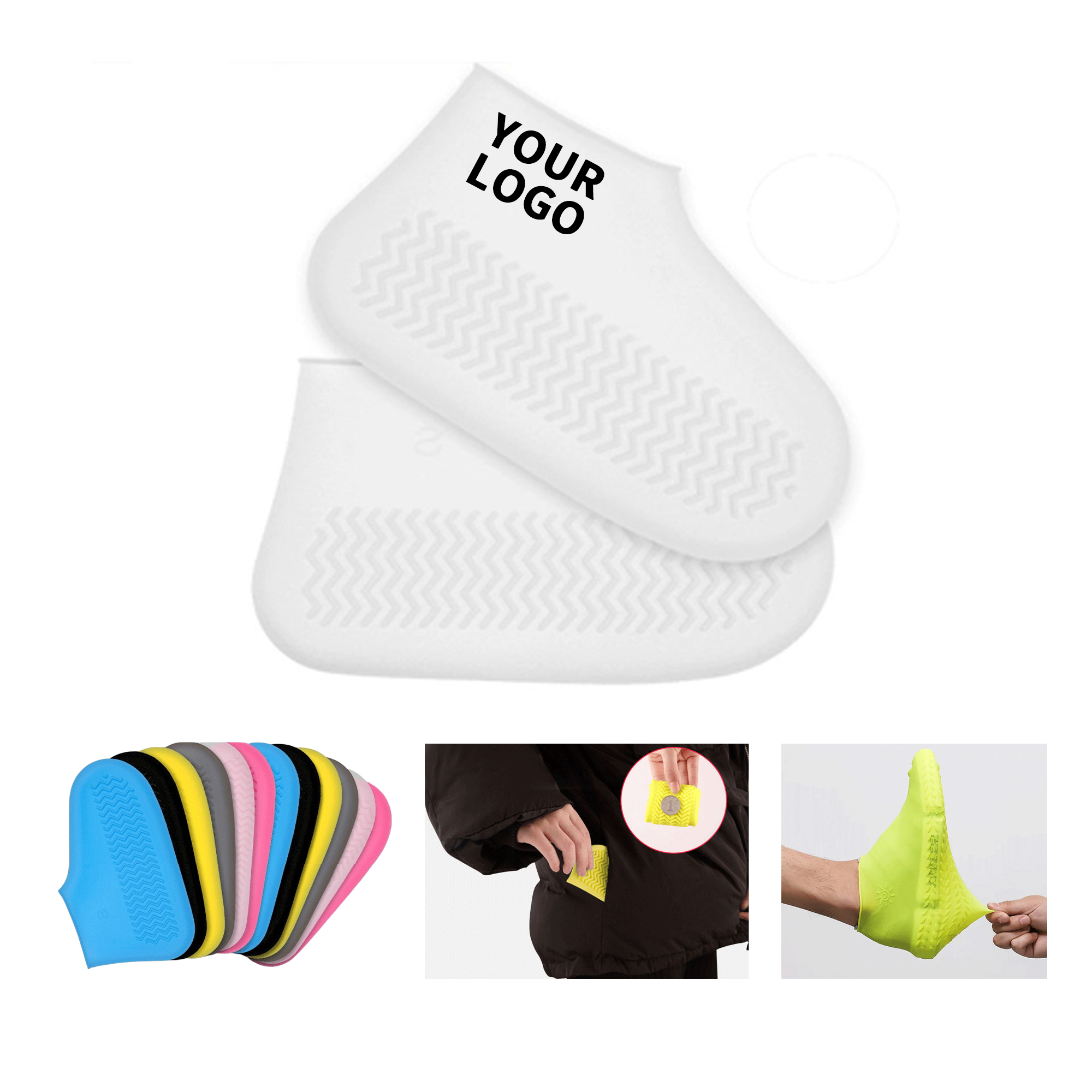 Elastic Silicone Waterproof Shoe Cover Size S 8.23" Length 7