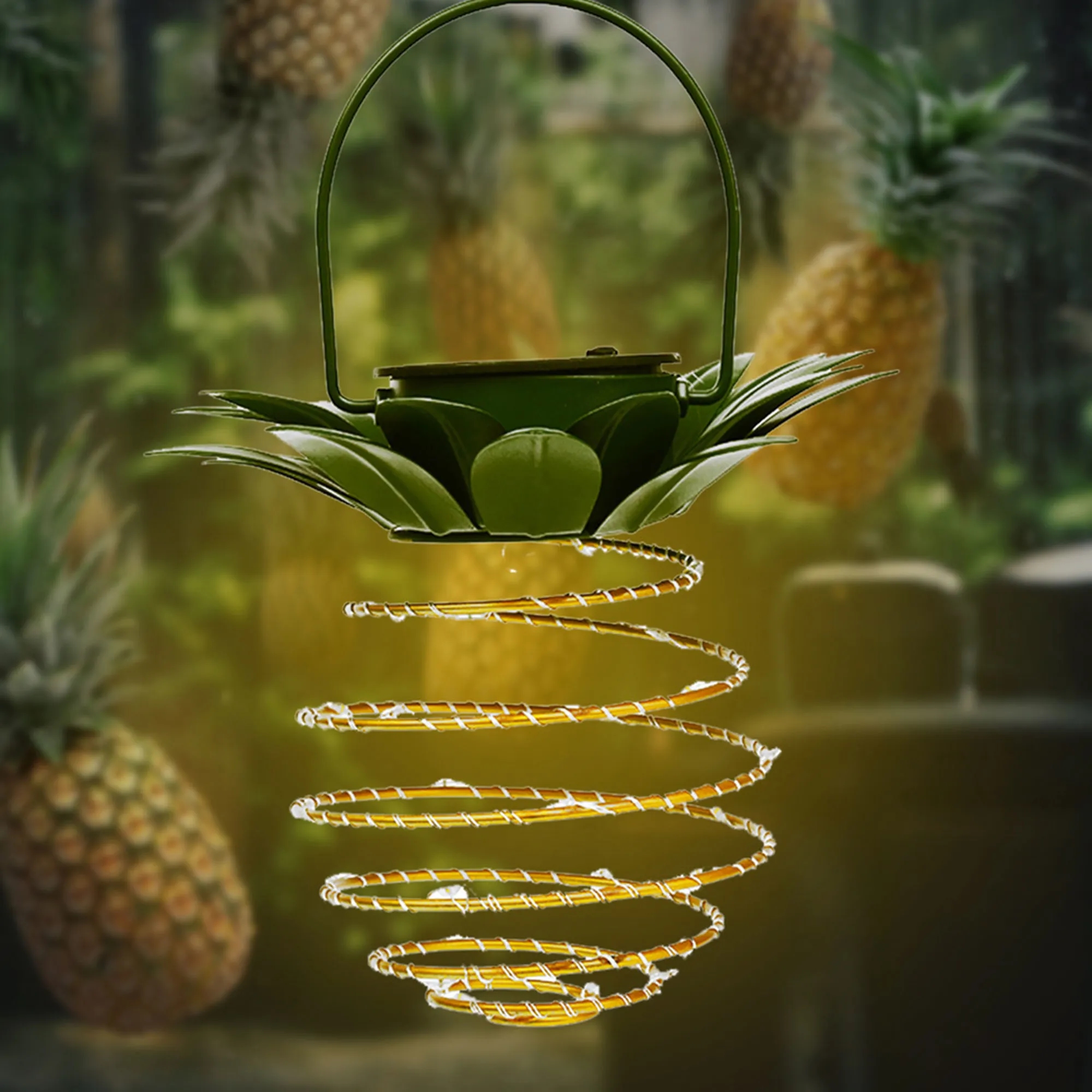 Upgraded Solar Pineapple Lantern With LED String Lights 7