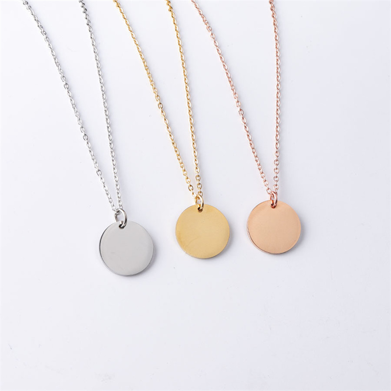 Stainless Steel Necklace with Round Pendant 3