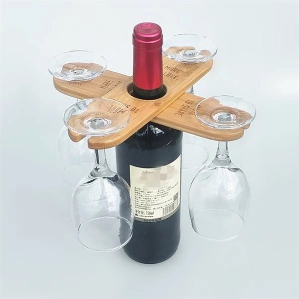 Bamboo Wine Glass Holder 2