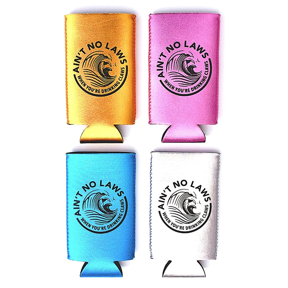 Metallic Collapsible Slim Can Coolie, custom koozie with logo imprint 5