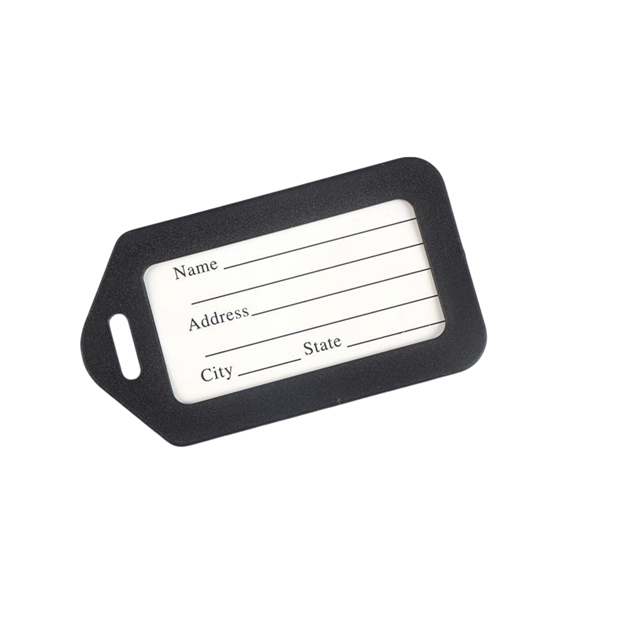 Rigid Plastic Luggage Tag With Steel Cable 3.4 x 2 10