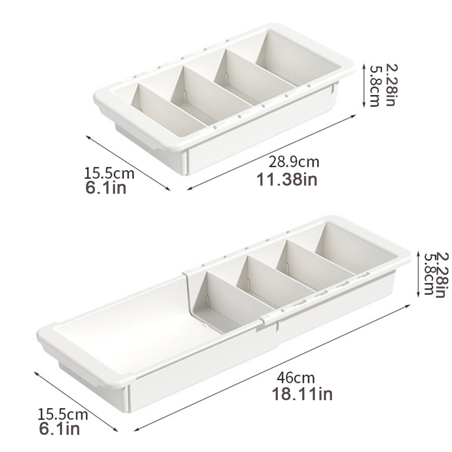 Plastic Retractable divider storage basket 2