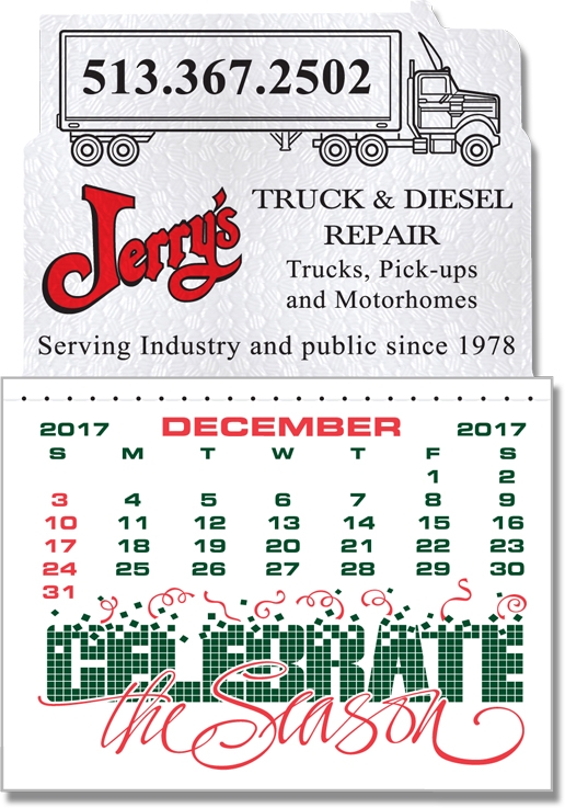 Kwik-Stik 6 Mill Smooth Vinyl Calendar w/ Semi-Truck Top 4