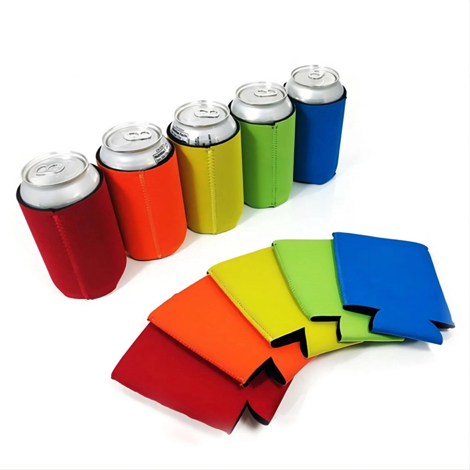 Collapsible Neoprene Can Cooler Sleeve, custom koozie with logo imprint 3