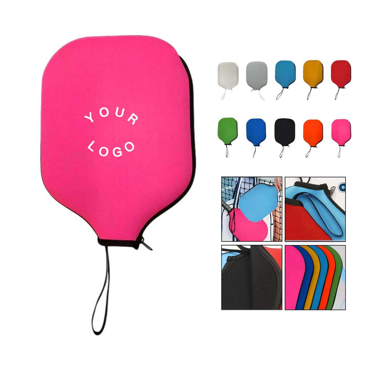 Neoprene Pickleball Paddle Cover with Zipper Closure 4