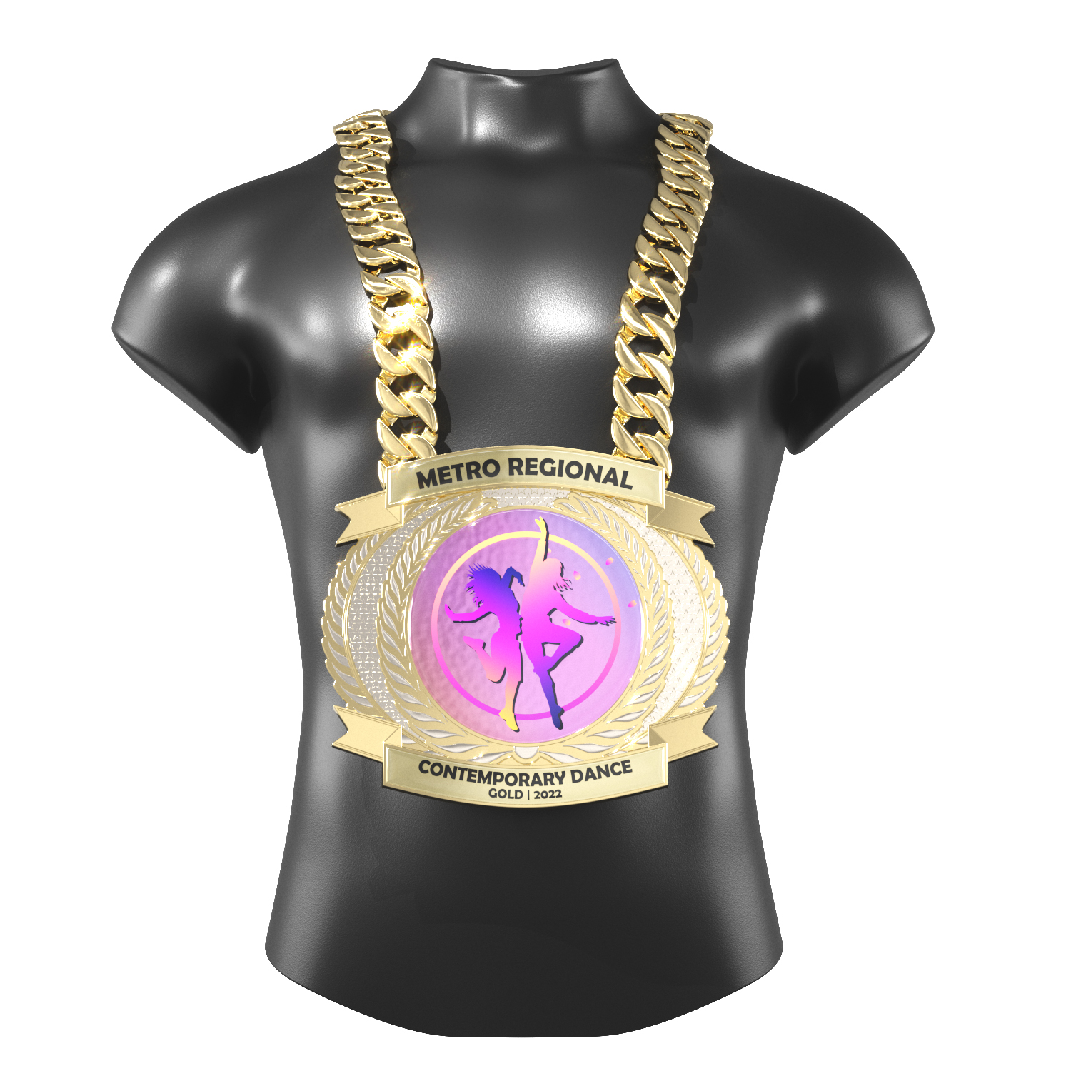 Express Vibraprint® Dual Plated Champ Chain w/ Premium Chain 14