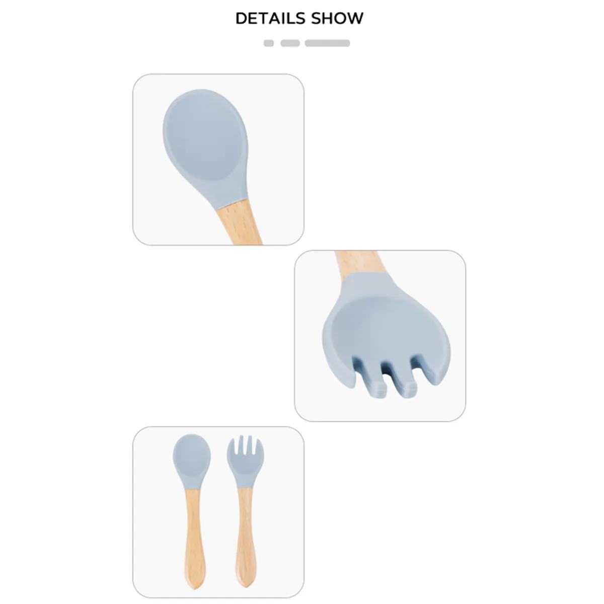 Baby Feeding Spoons w/ Soft Curved Silicone Tips for Infants 6