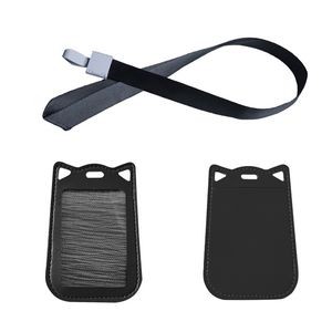 Cat Ear Shaped PU Leather Card Case With Keychain 19