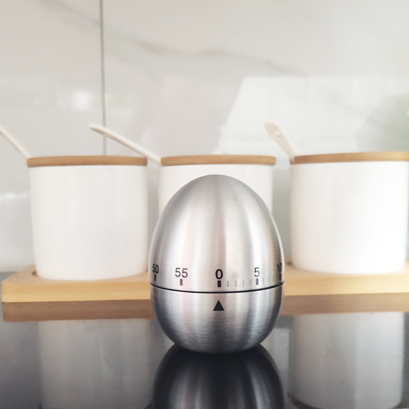 Stainless Steel Winding 60 Min Egg Timer 3