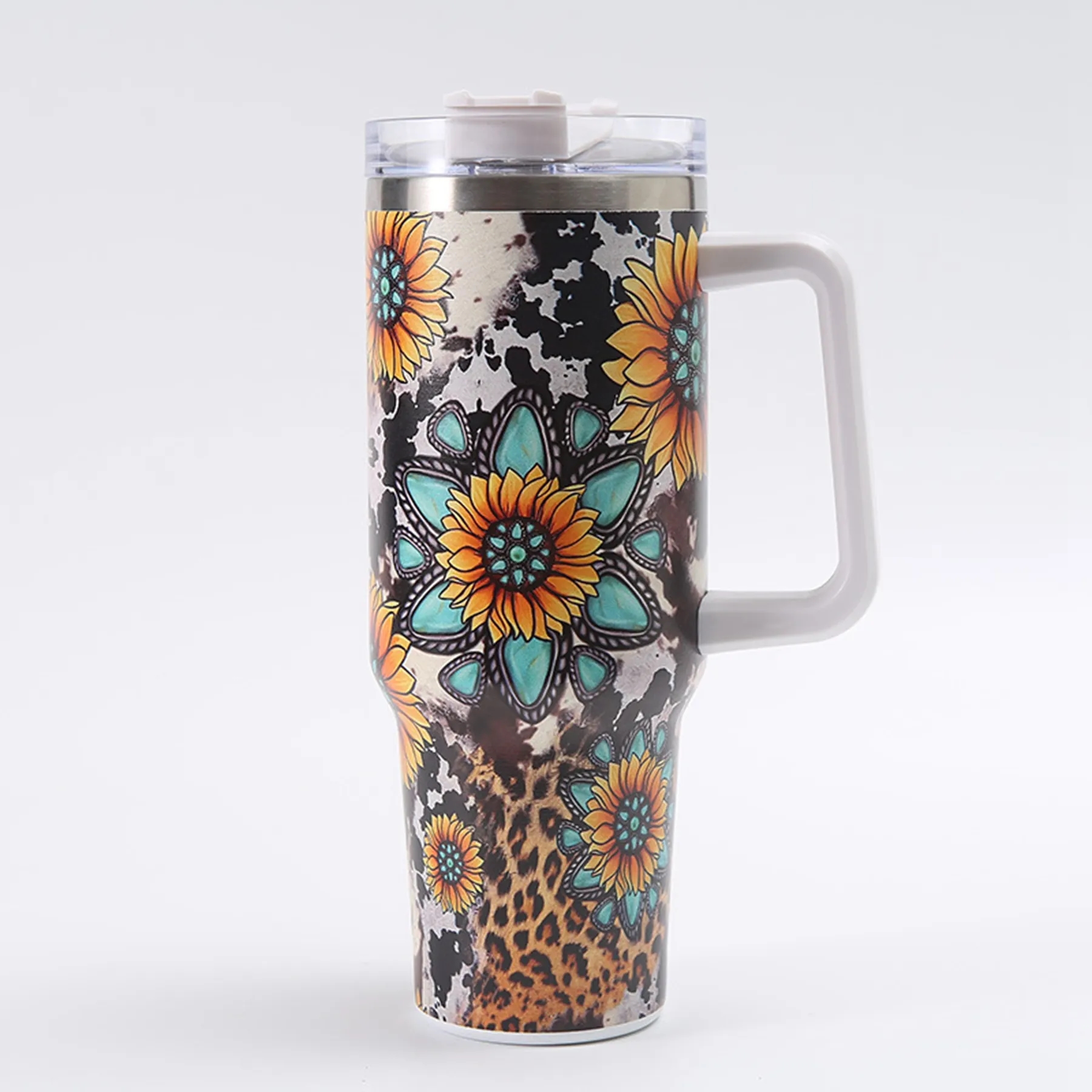 40 Oz Customized Full Color Printed Vacuum Tumbler with Hand 24