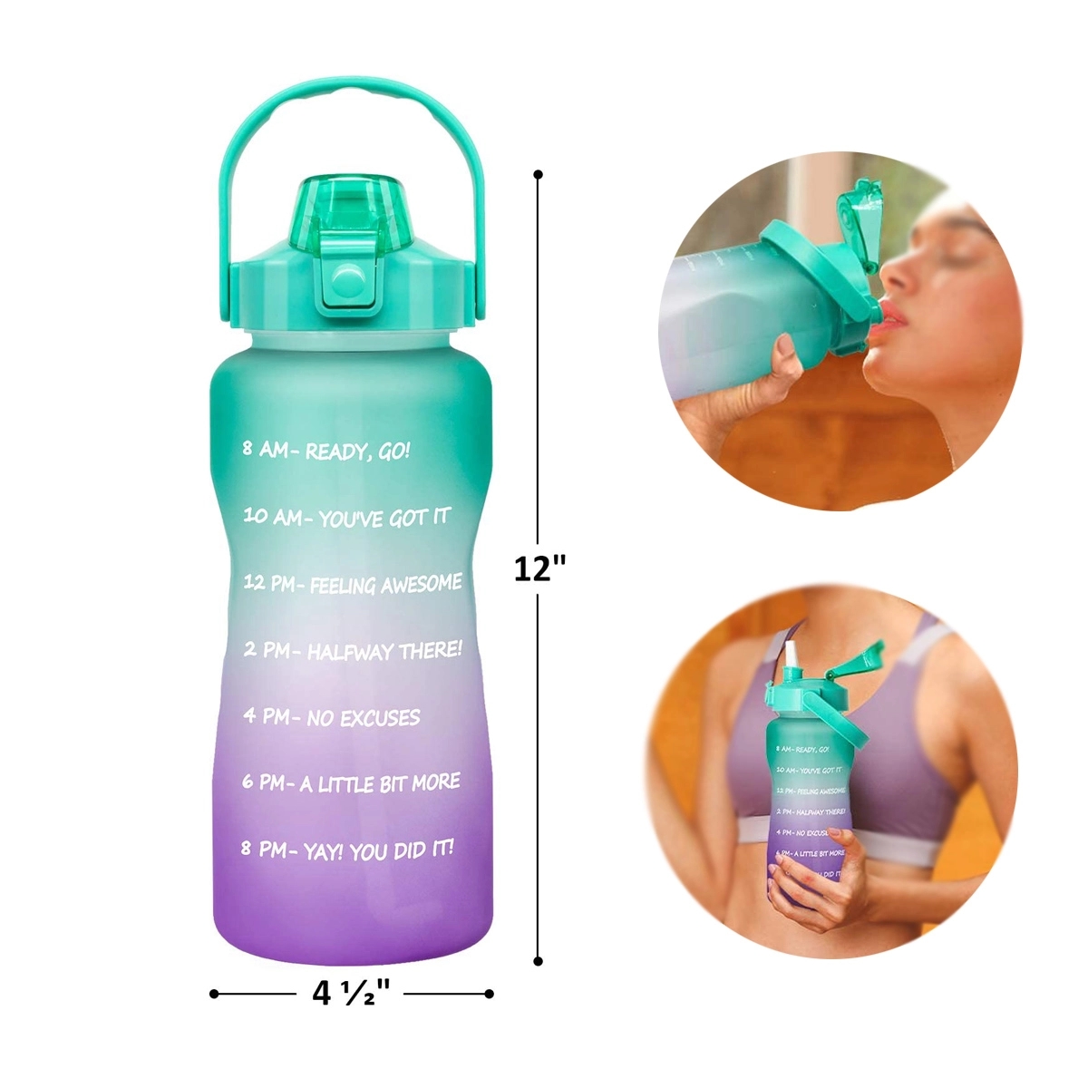 Leakproof Bpa Free Drinking Water Bottle With Time Marker 1