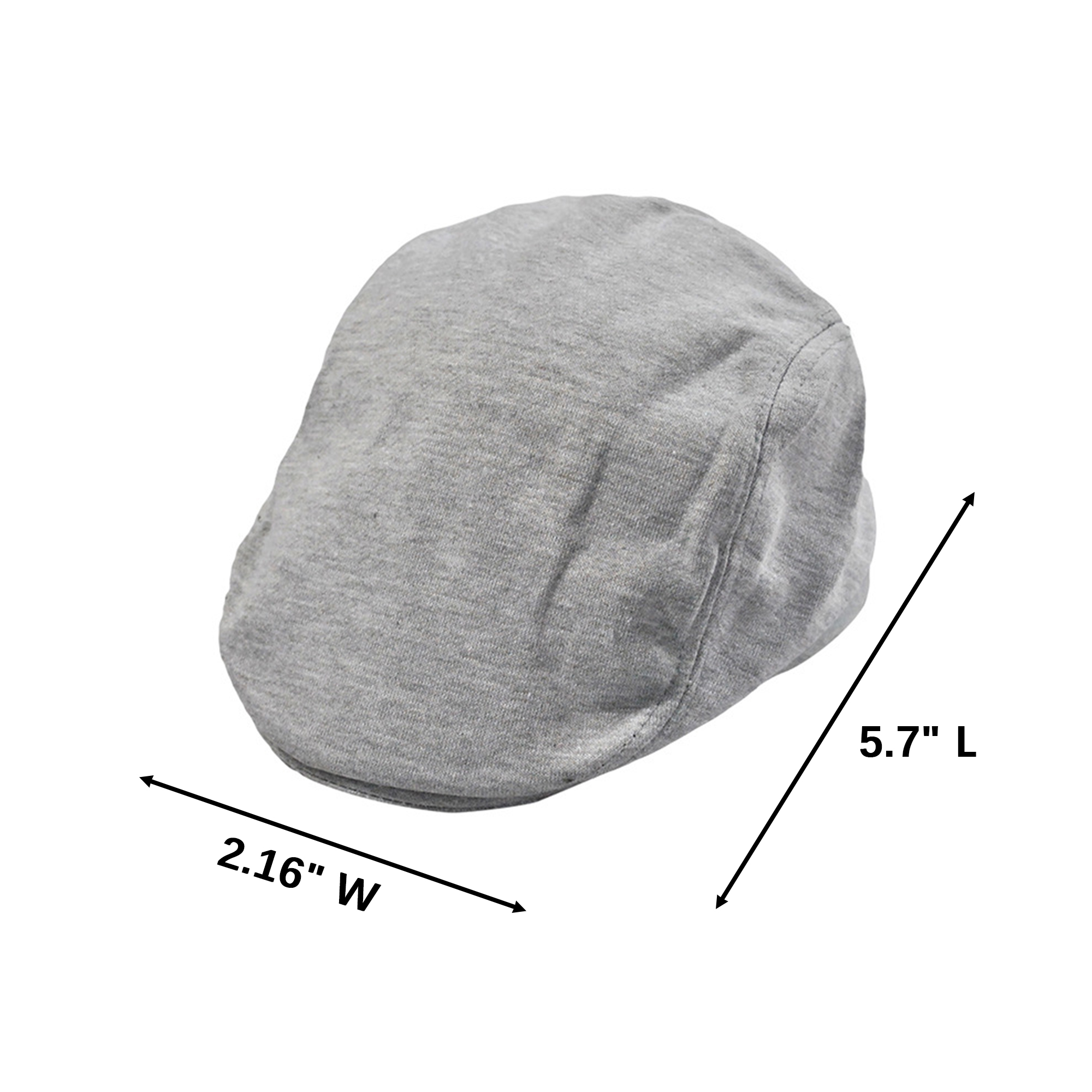 Polyester Flat Crown Newsboy Cap With Elastic Back 10.2" x 4.3" 3
