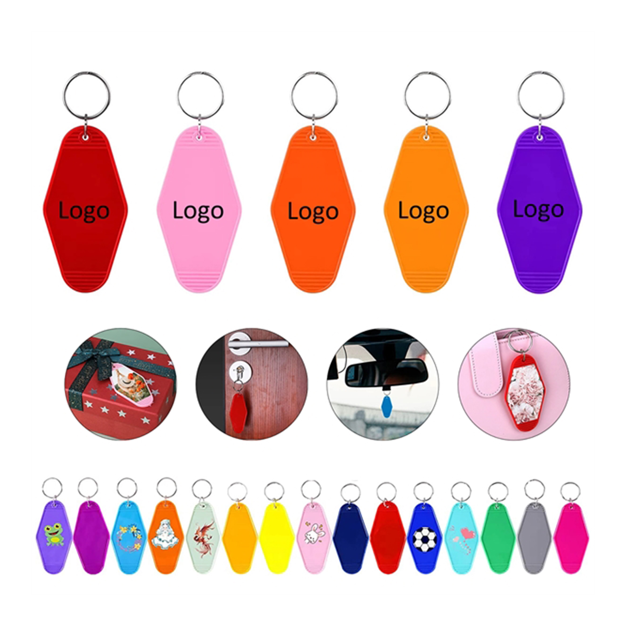 Color Custom Plastic Hotel Diamond Keychain 2