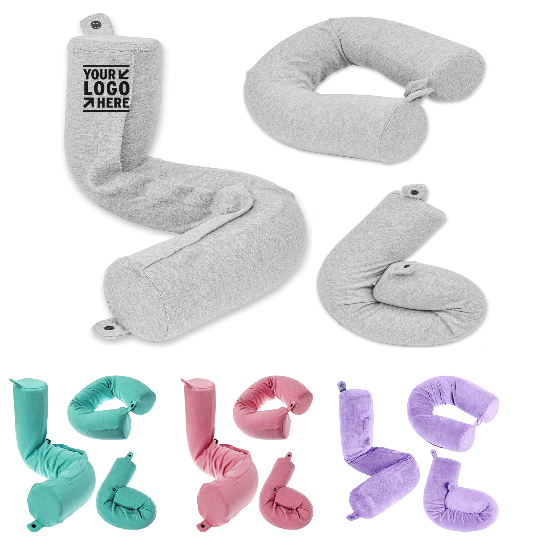 Adjustable Airplane Sleeper Neck Twist Sleeping Memory Foam Travel Bendable Roll Pillow 2