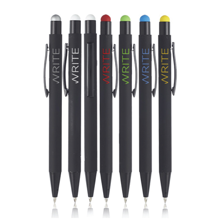 Rubberized Color Pop Pen with Stylus 3