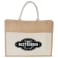 Jute Shopper Tote with Recycled Cotton Pocket, custom tote bag with logo imprint 24