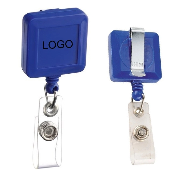 Square Badge Holder with Standard Clips 5