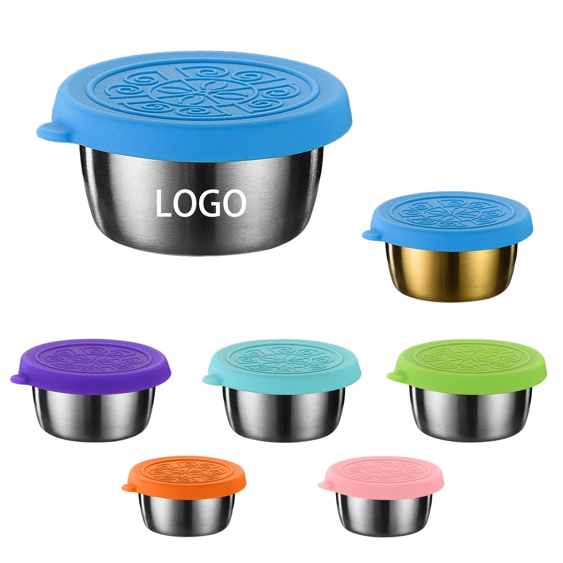 Small Condiment Containers with Silicone Lids