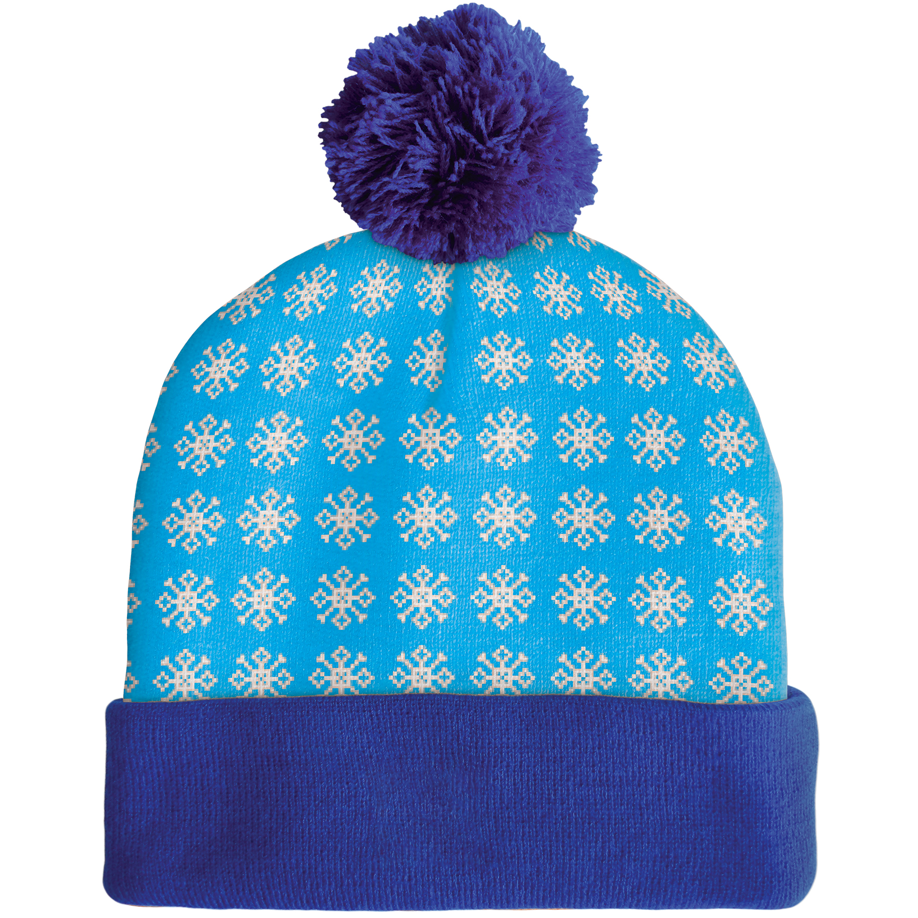 Knit Beanie with Pom and Cuff (Printed Logo) 13