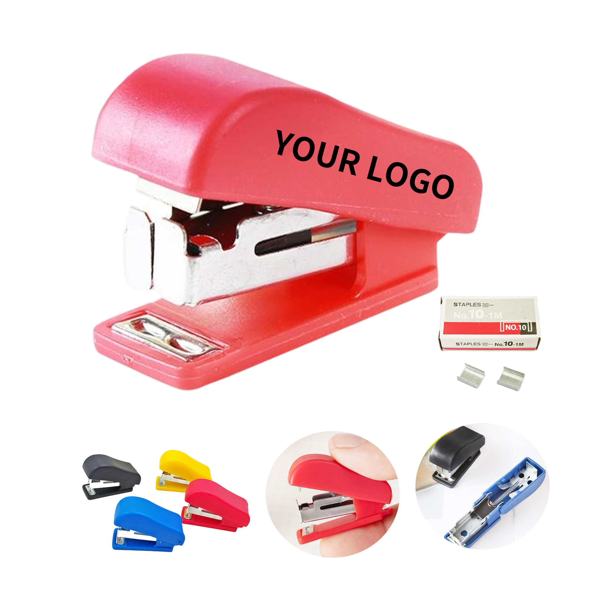 Plastic Mini Handheld Stapler With Staples 1.5 x 0.63" 1