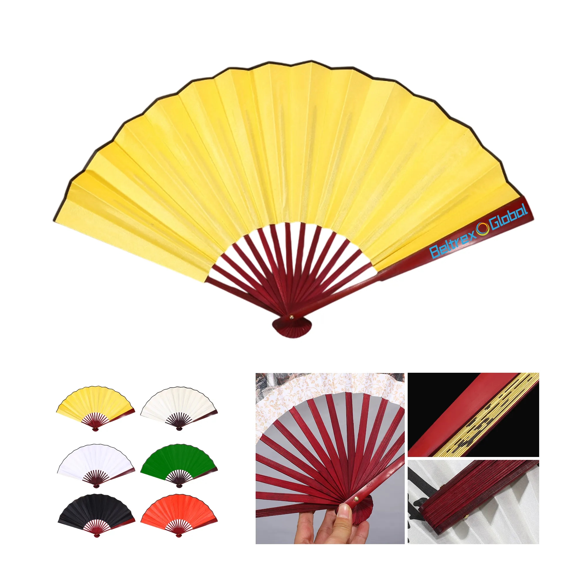 Bamboo Cloth Folding Fan 12