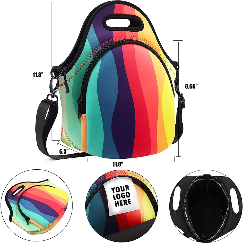 Neoprene Lunch Tote Bag with Shoulder Strap 3