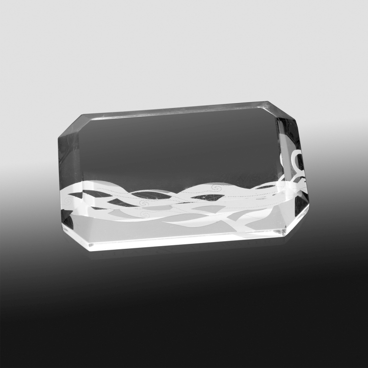 Beveled Acrylic Paperweight - 4" x 2-1/2" x 3/4" -- 2060L (Laser) 3