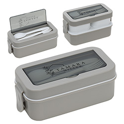 Connoisseur 3-Compartment Stackable Lunch Box with Utensils 3