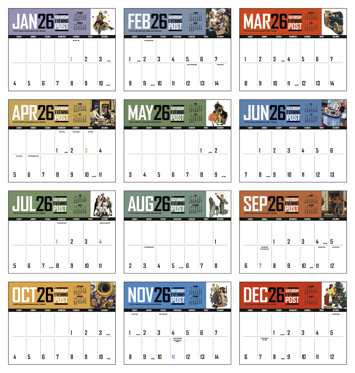 Triumph® Calendars Big Block Memo 25