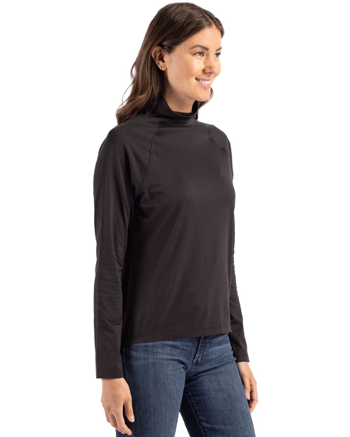 Cutter & Buck Coastline Recycled Double Peached Womens Funnel Neck Pullover 19