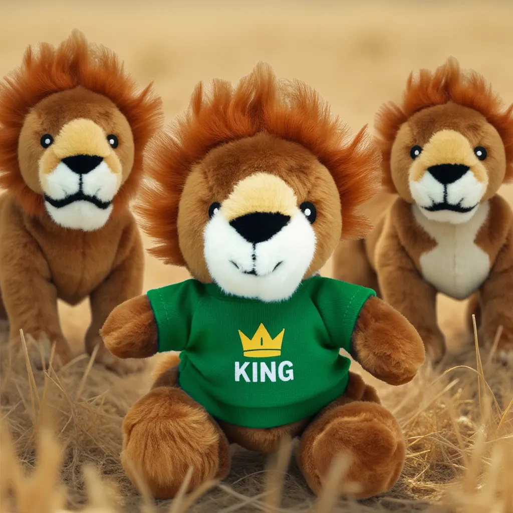 6" Beanie Lion with Embroidered Eyes 9