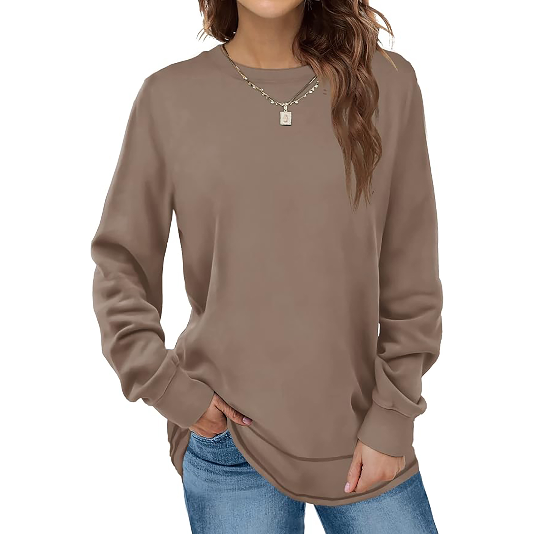 Women's Round Neck Long Sleeve Shirt 7