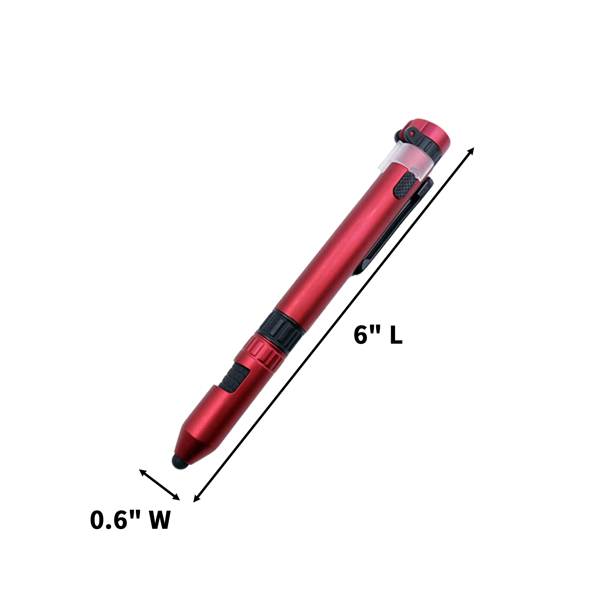 Six In One Tool Pen With Compass Screwdriver Stylus 6" Length X 0.6" Width 7