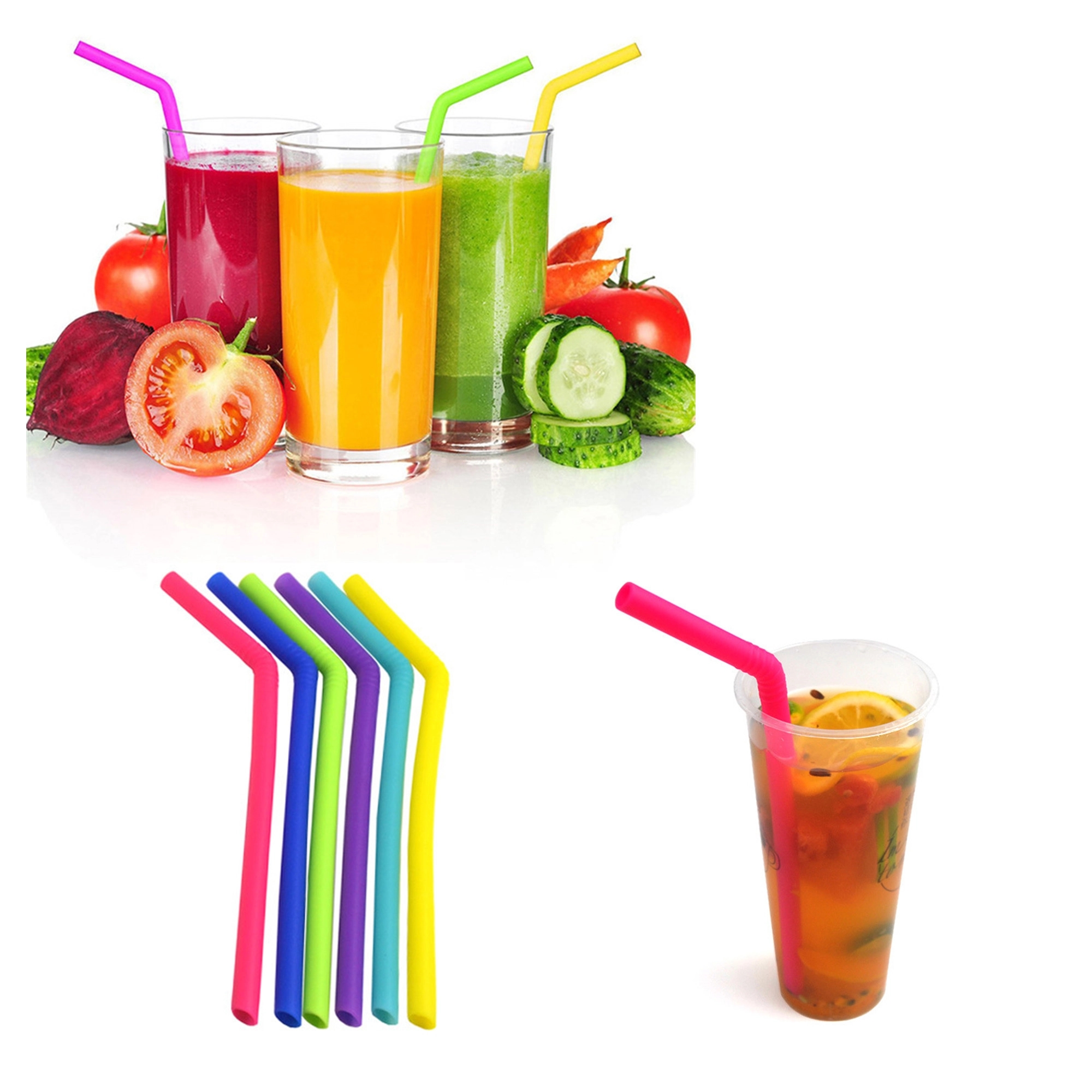 Silicone Bendy Straws Reusable 5