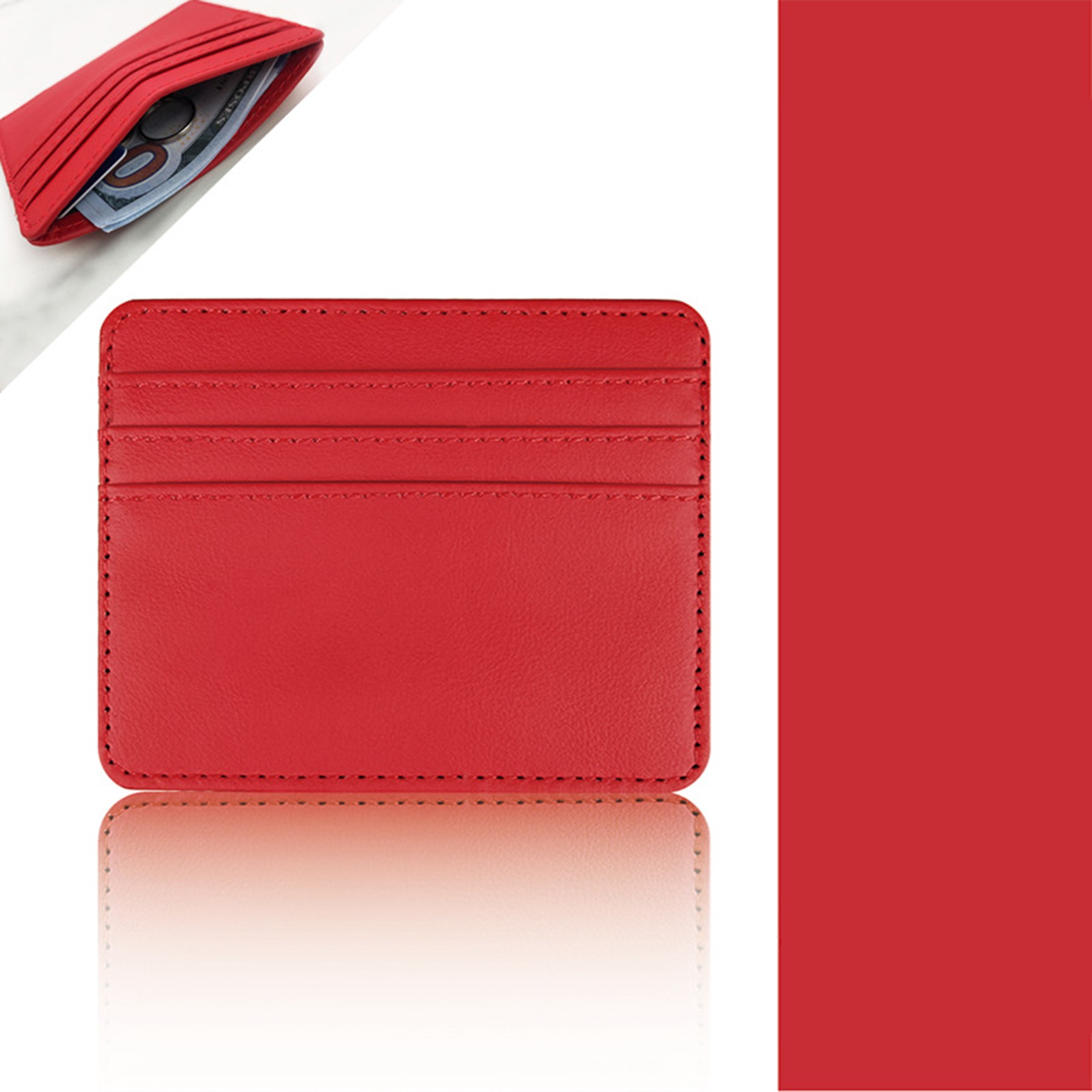 Business 4 Card Compact Leather Pu Card Holder 4