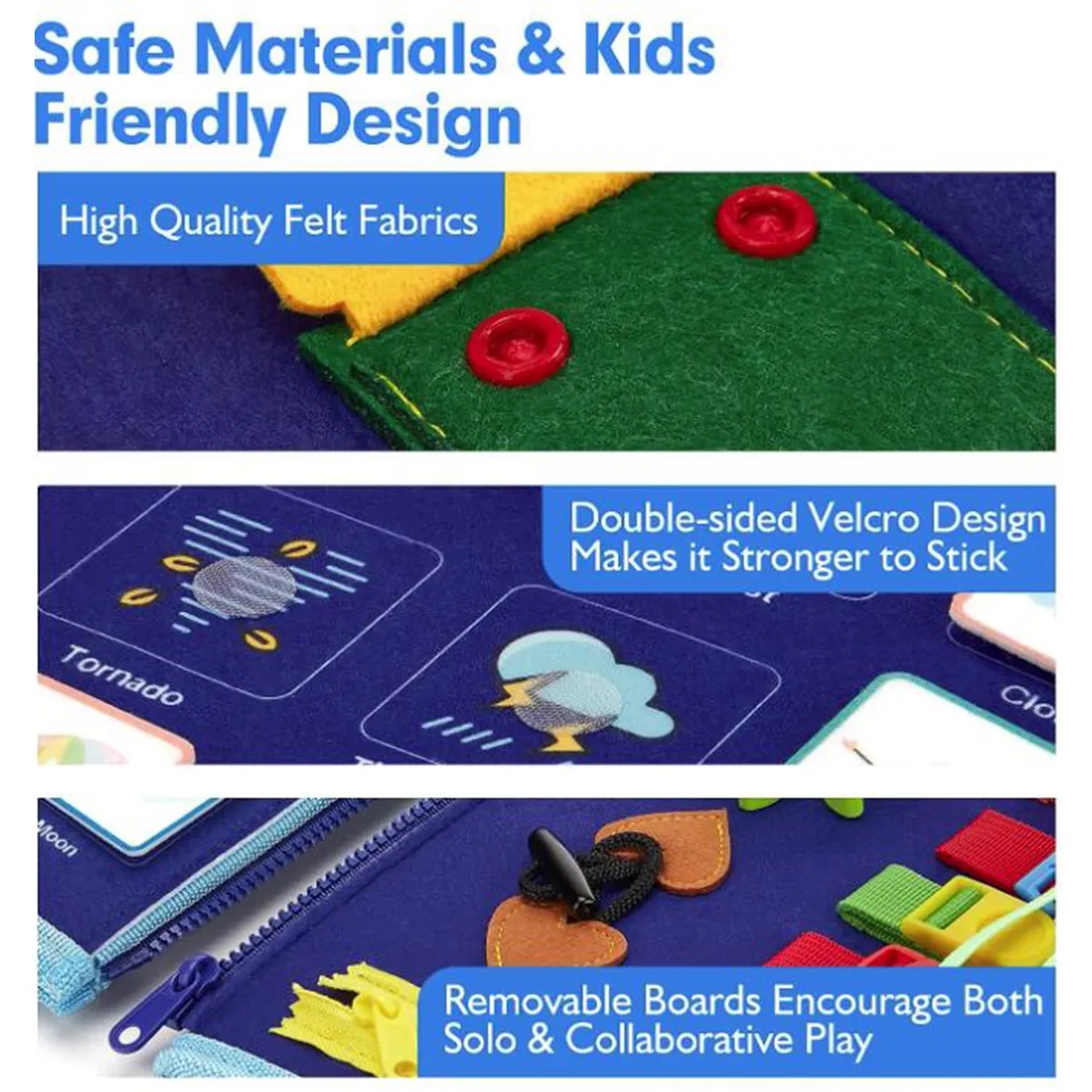 Busy Board - 7 in 1 Toddler Learning Activities Toys 8