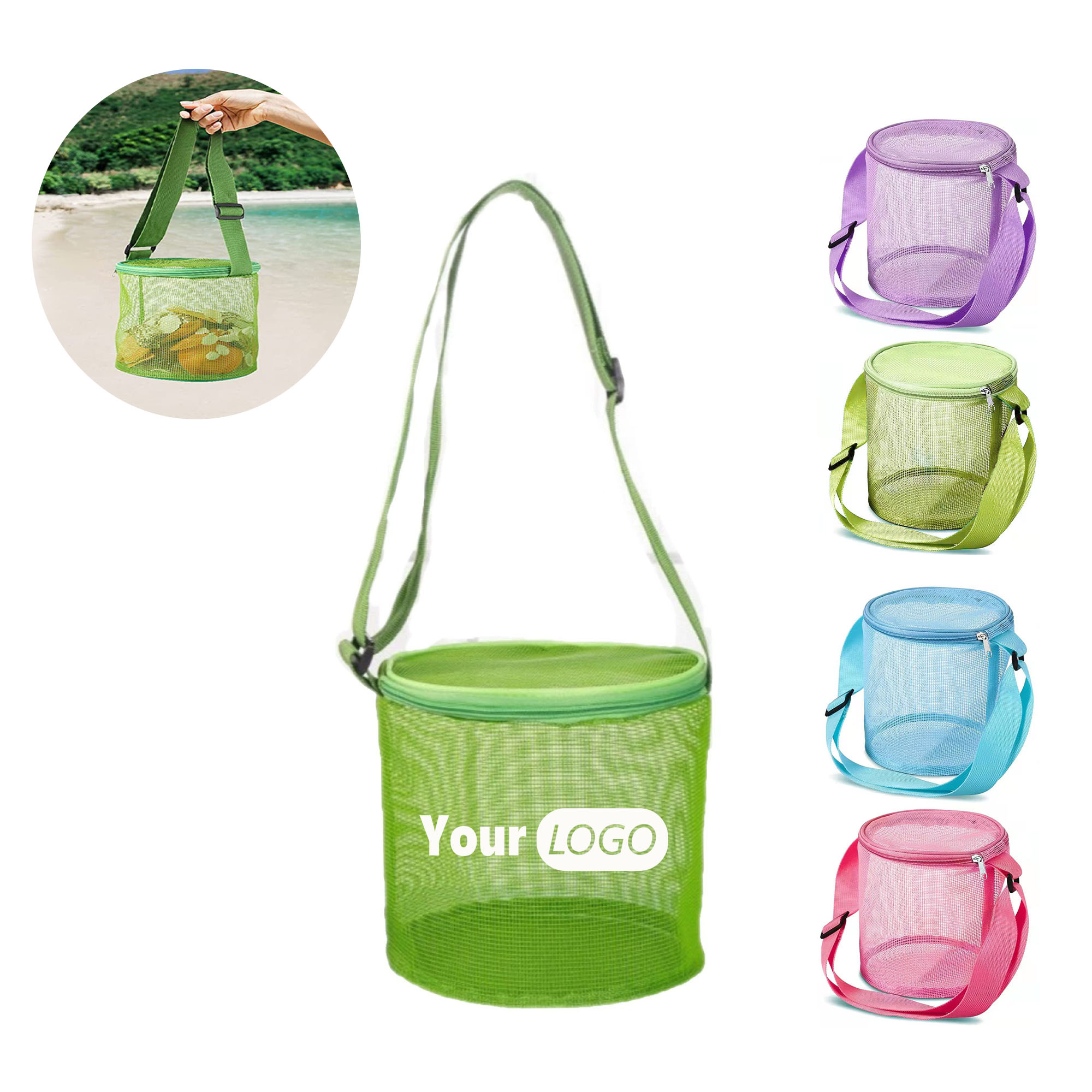 Mesh Beach Toy & Shell Organizer Bucket Bag 2