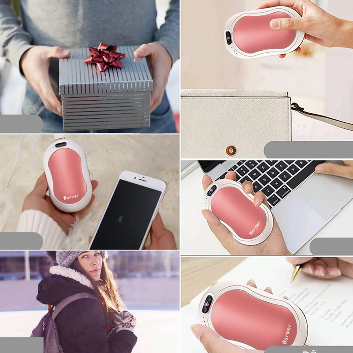 Usb Hand Warmer Reusable 10000Mah Powerbank 5