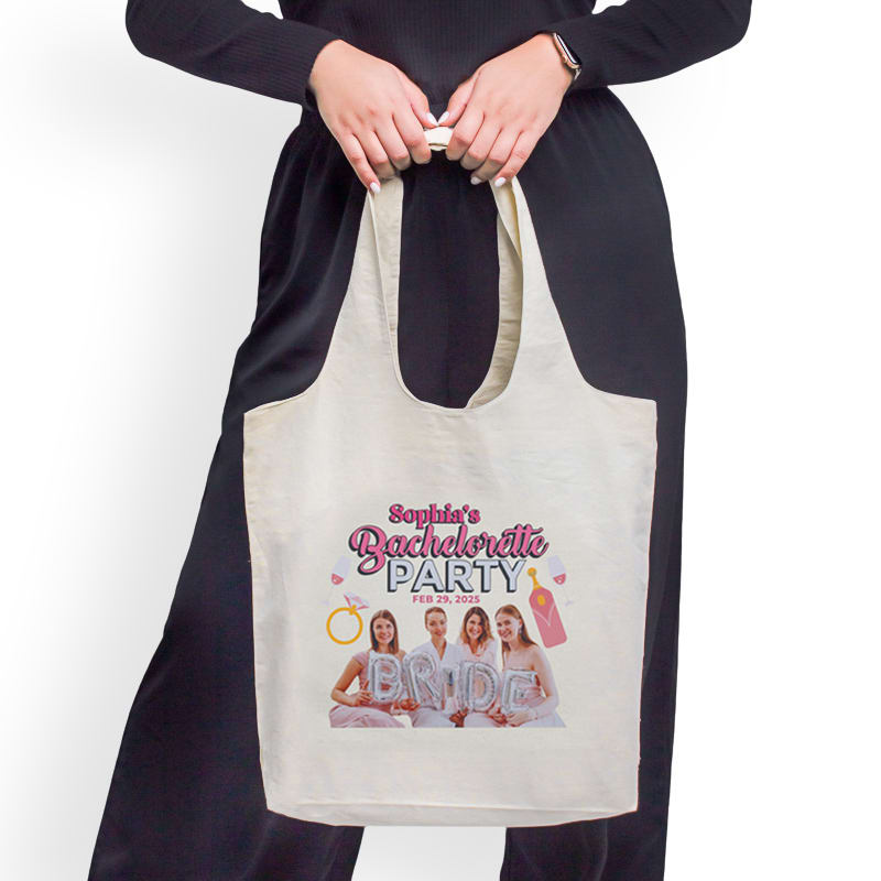 Custom Large Stow N Go Cotton Tote Bags, custom tote bag with logo imprint 2